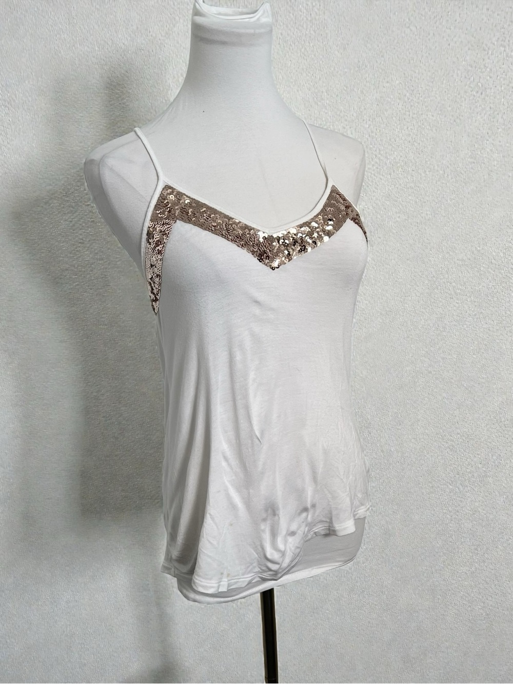 White Sequin Fairycore Summer Tank Top – Y2K Coquette Festival Cami XS